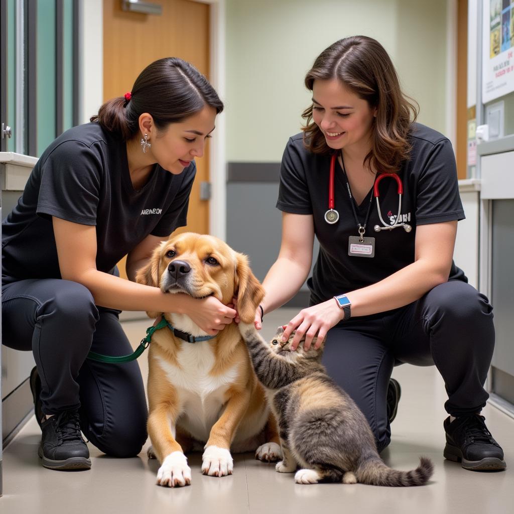 Volunteers Caring for Animals at the HSOV