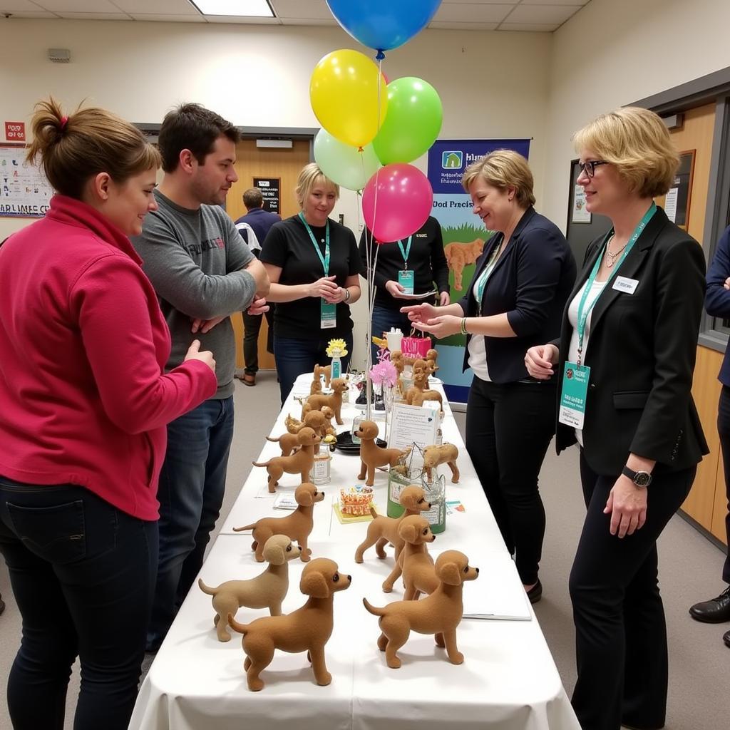 Humane Society Poodle Statue at a Fundraising Event