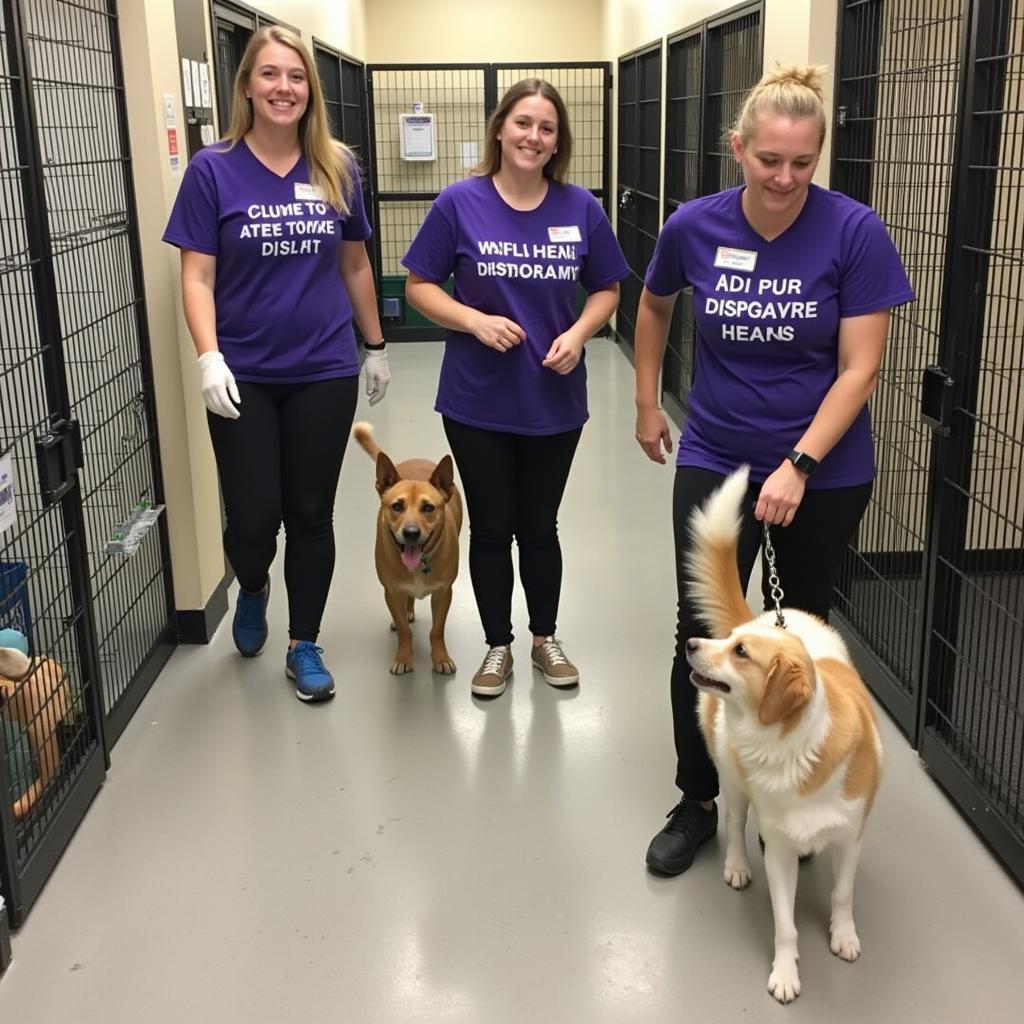 Volunteers working at the Humane Society of St. Lucie County