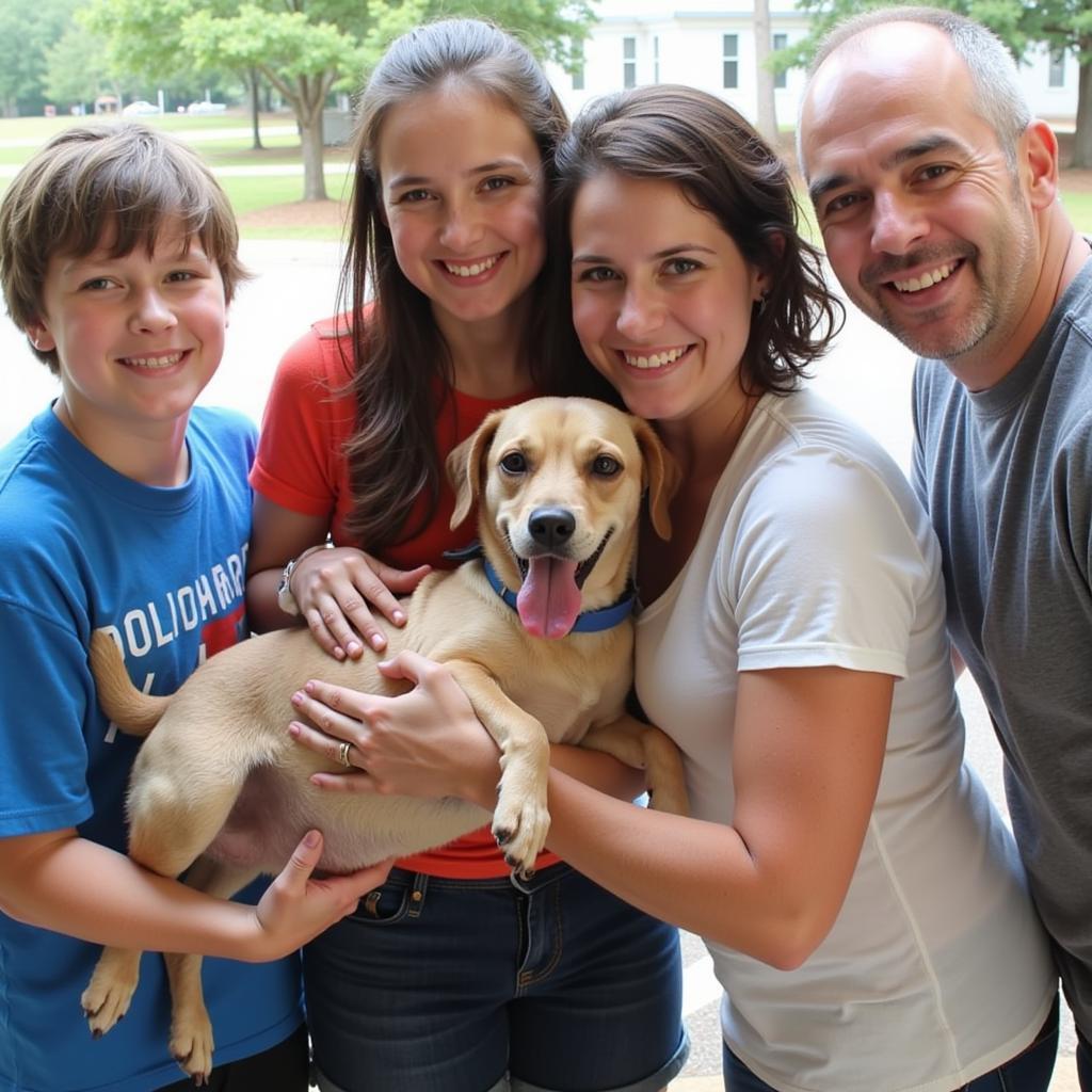 Happy Family Adopts a Pet at Humane Society of Statesboro