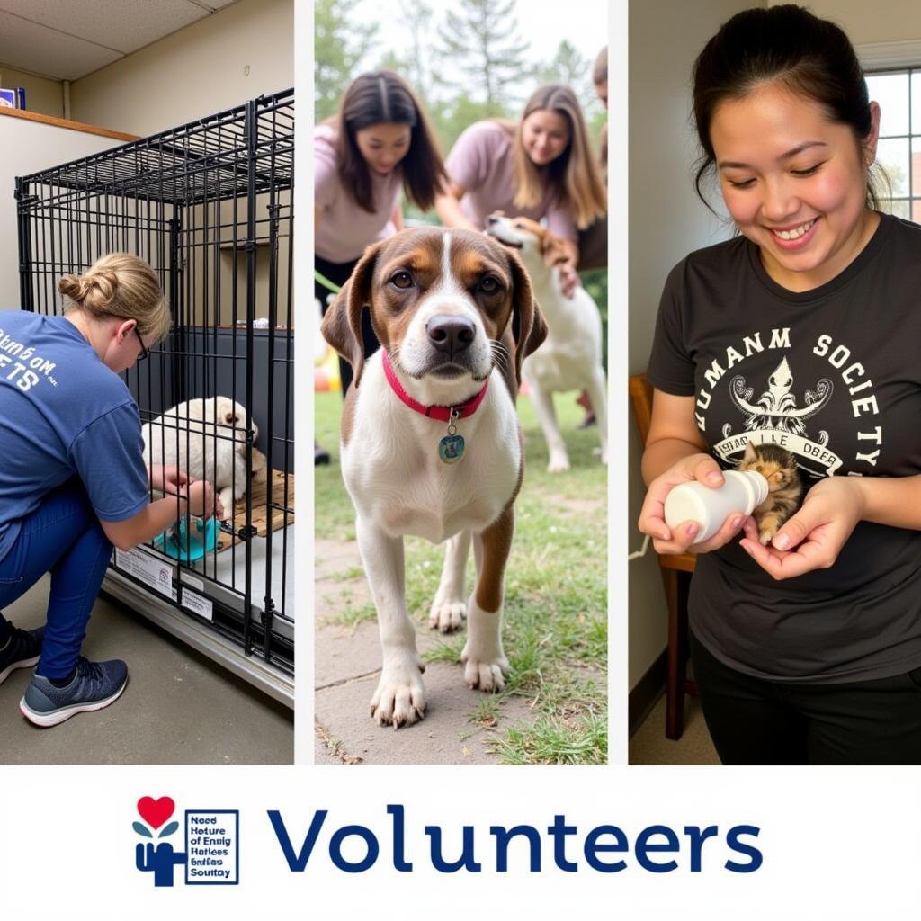 Volunteers Providing Care and Comfort to Animals at the Humane Society