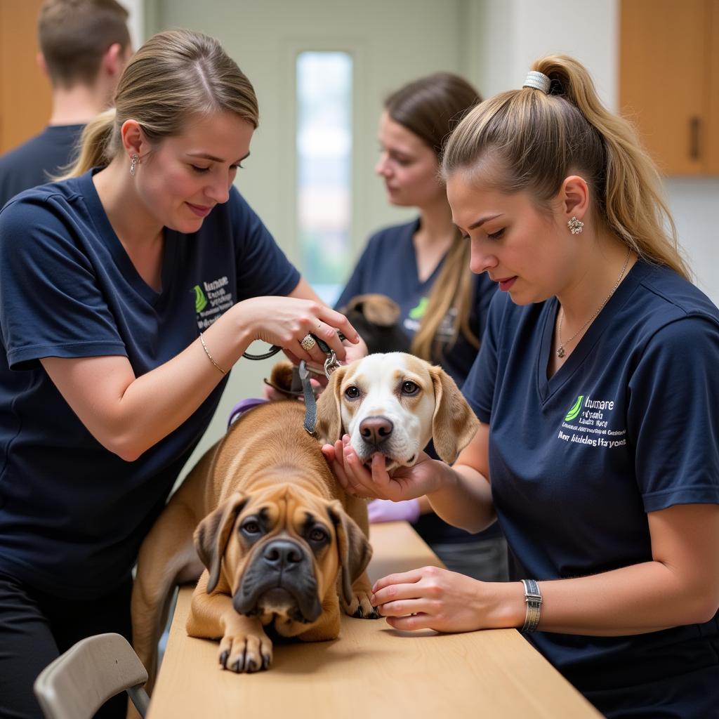 Volunteers Caring for Animals at the Humane Society Waterloo IA