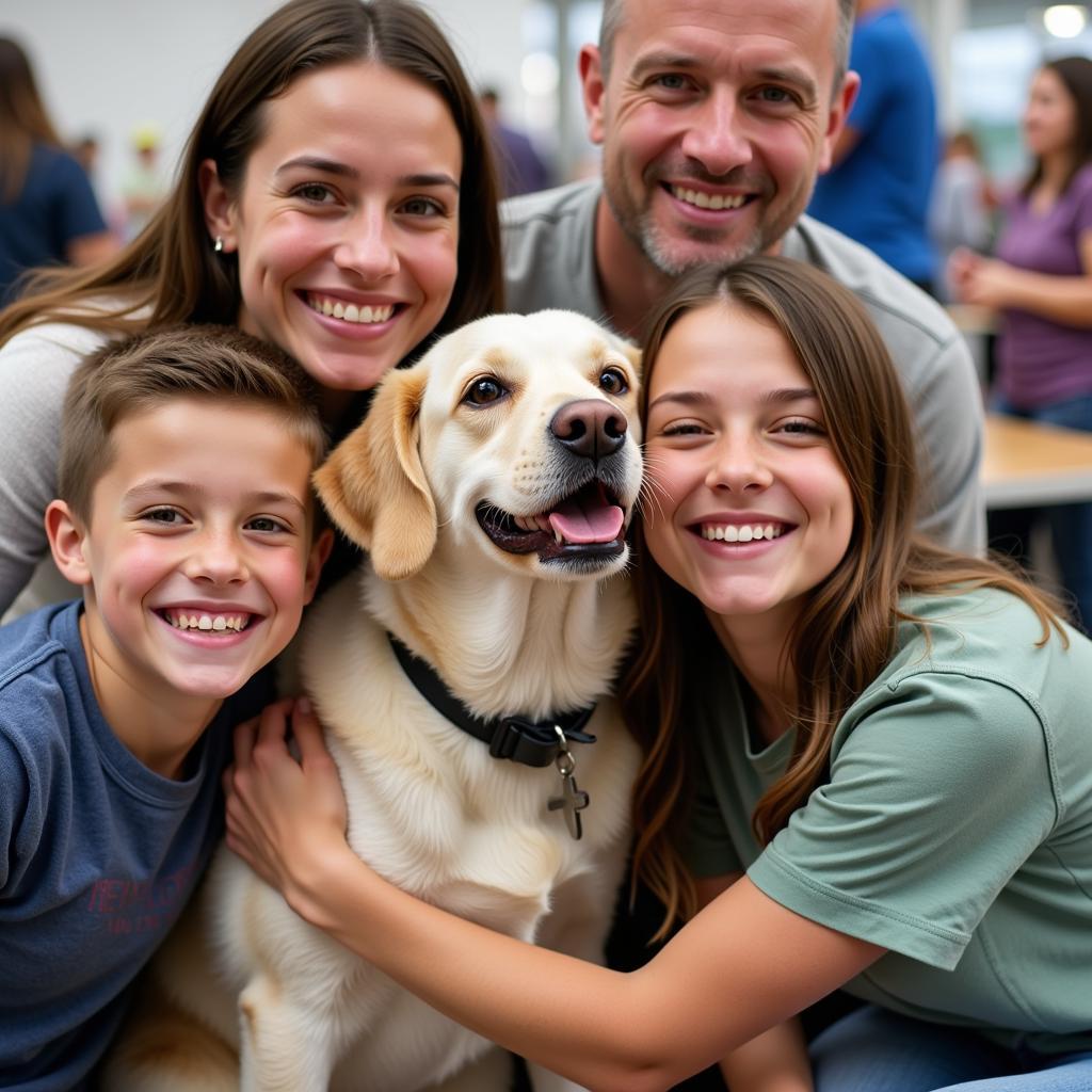 Happy Family Adopts a Dog at the Huntingdon Humane Society