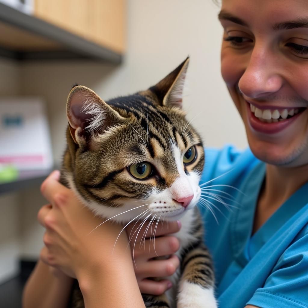 Content Cat Cuddles at Indy Humane Society.