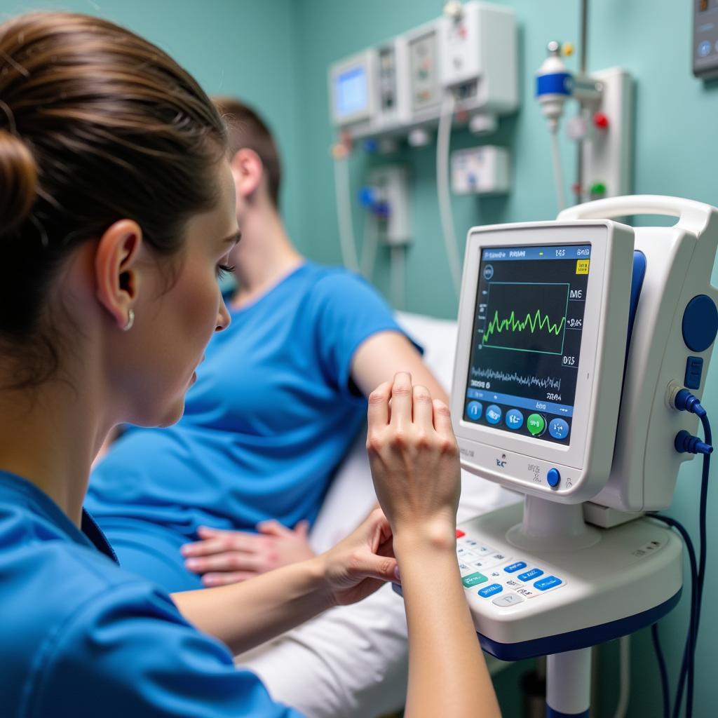 IV Nurse Monitoring Patient