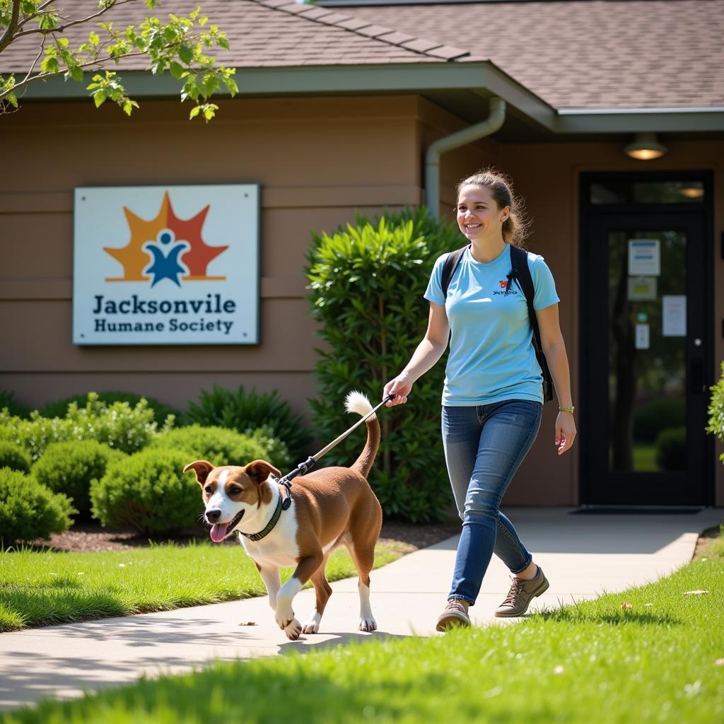 Volunteer Dog Walking at the Jacksonville Humane Society