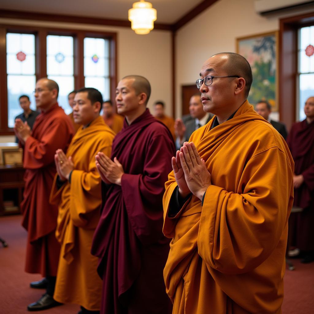 Karen Buddhist Monks Leading a Ceremony in Omaha