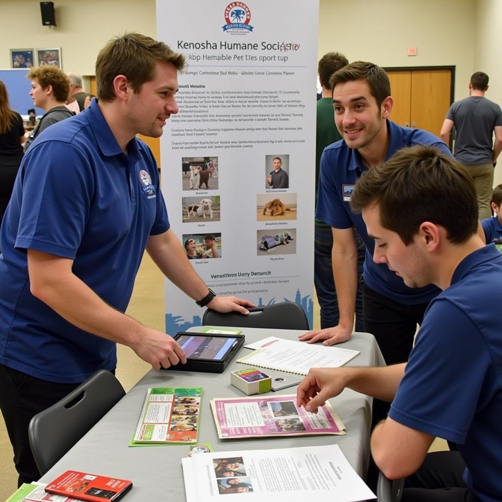 Kenosha Humane Society staff conducting a community outreach event