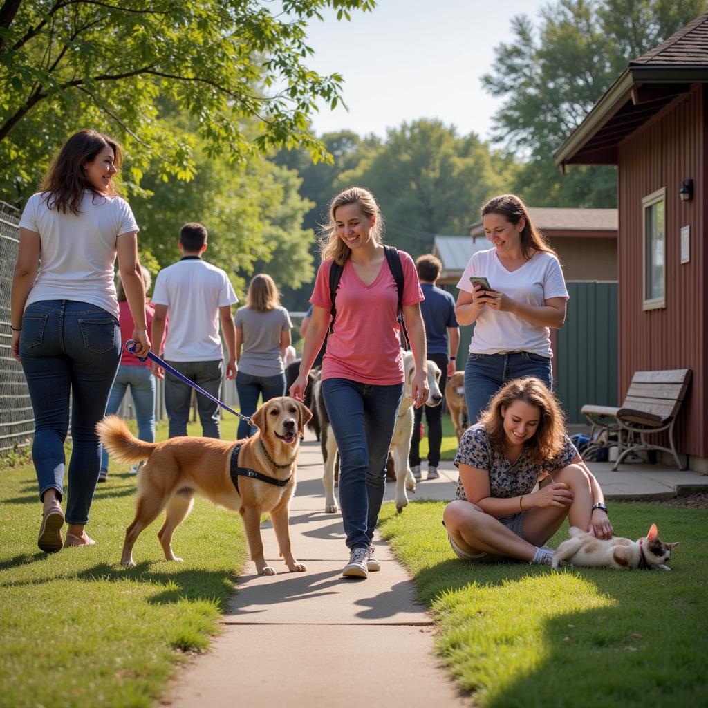 Volunteers with Animals at the Laurens County Humane Society