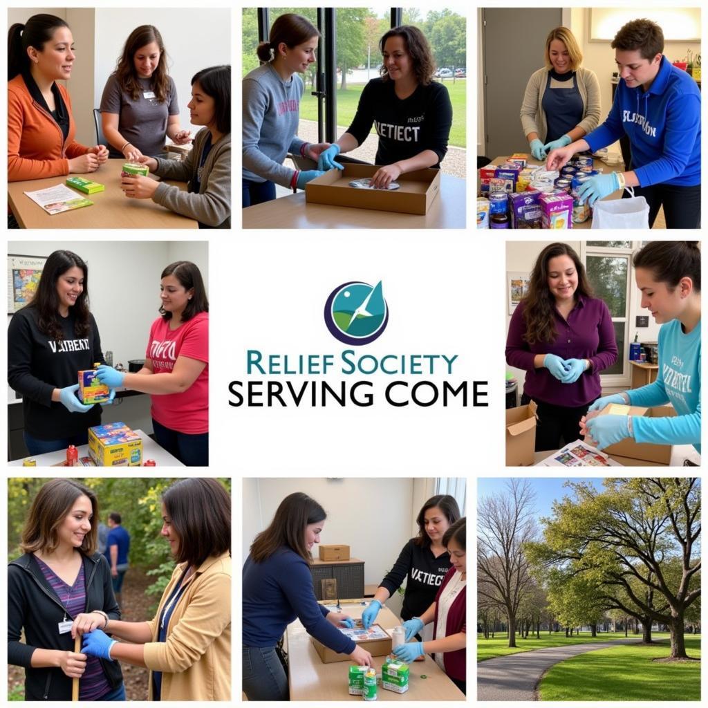 LDS Relief Society members engaging in service projects