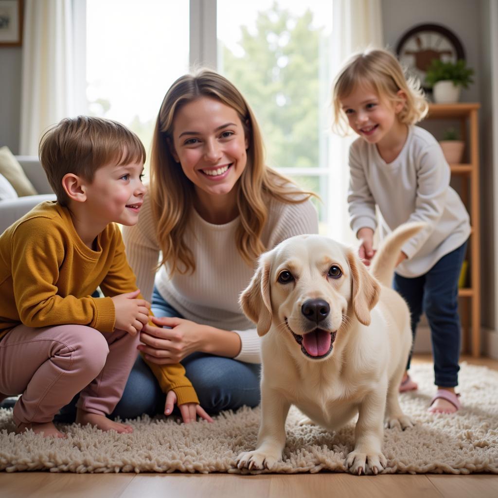 A happy family adopts a dog from Leavenworth County Humane Society