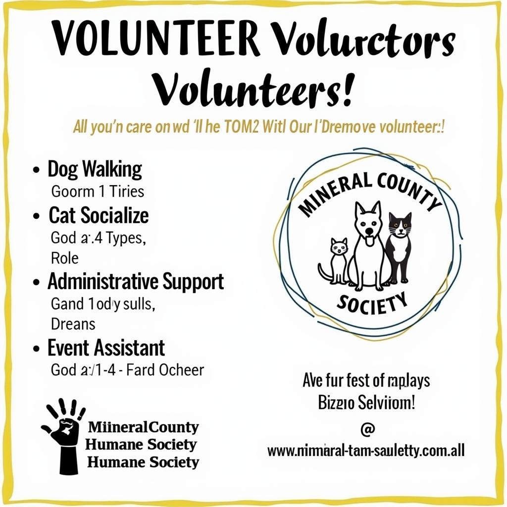 Mineral County Humane Society Facebook Volunteer Opportunities