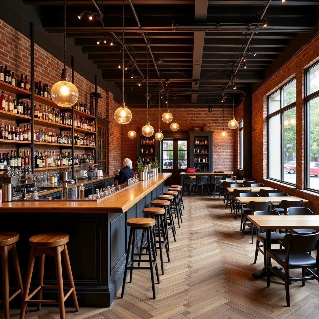 The interior of a modern friendly society bar, showcasing its unique blend of history and contemporary style.