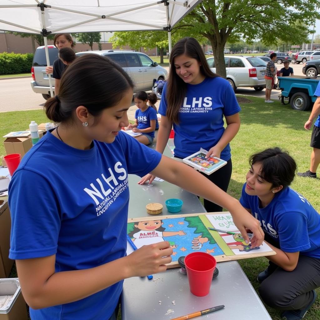 National Latin Honor Society Members Participating in a Community Service Project