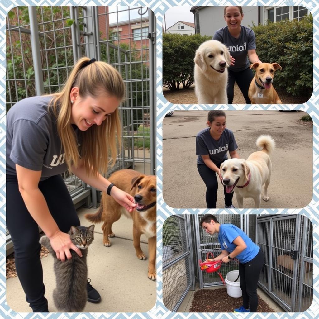 NEA Humane Society Volunteers Caring for Animals