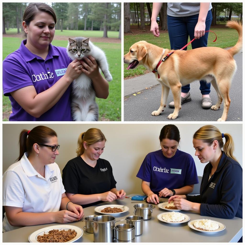 Volunteers Caring for Animals at New Hanover Humane Society