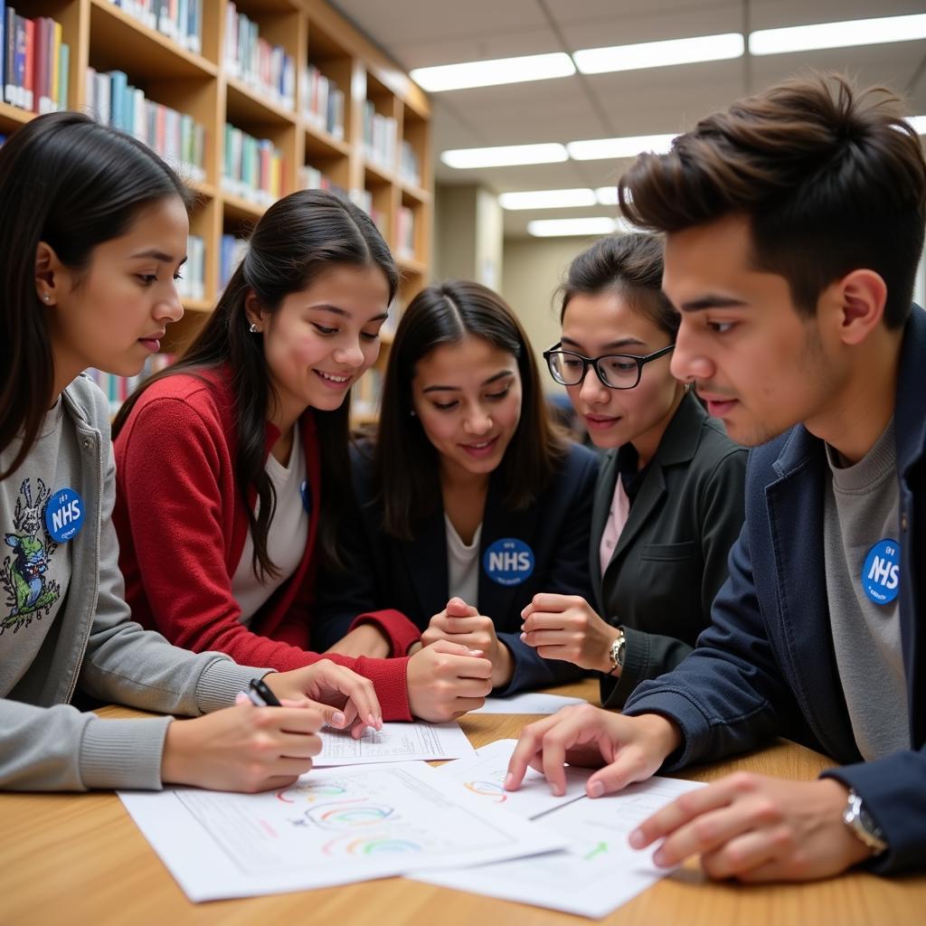 NHS Students Collaborating on a Project