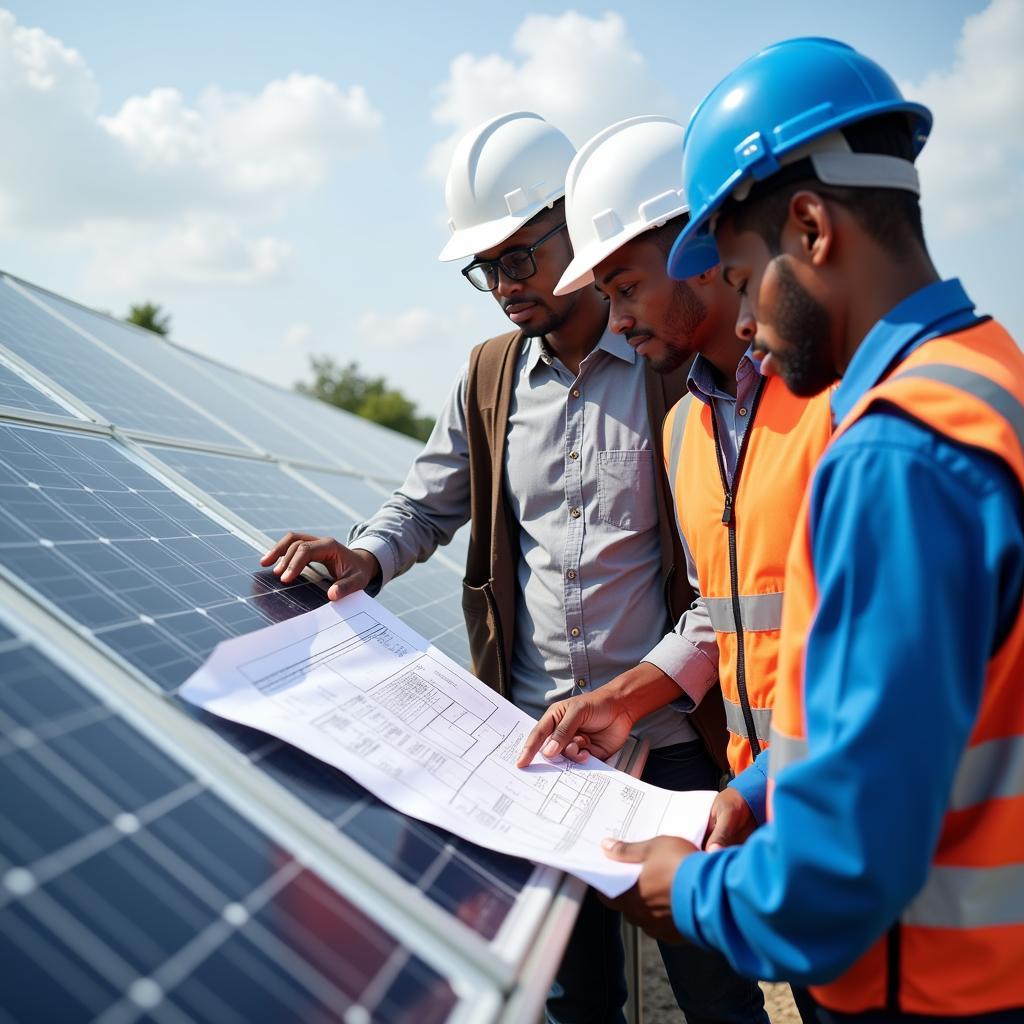 Nigerian engineers working on renewable energy projects