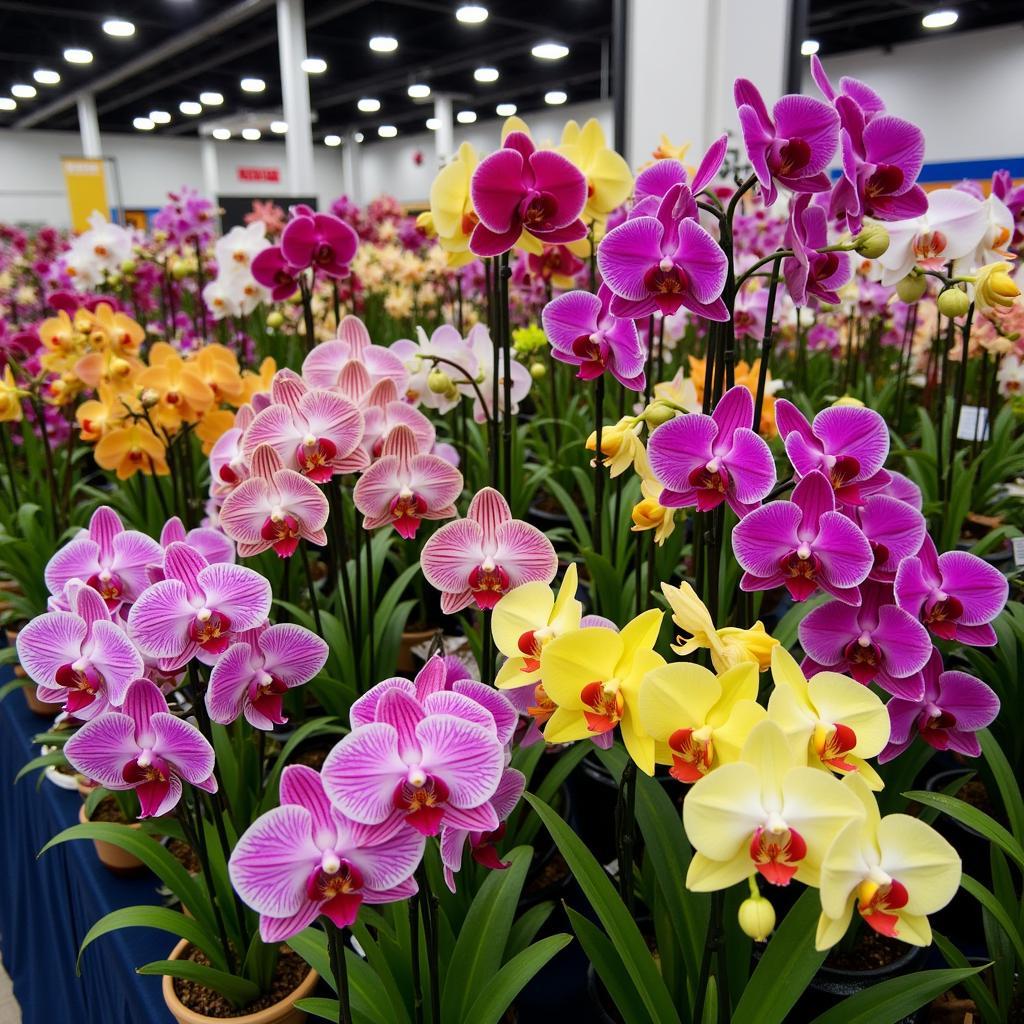 A stunning display of prize-winning orchids at the NJ Orchid Society's annual show.