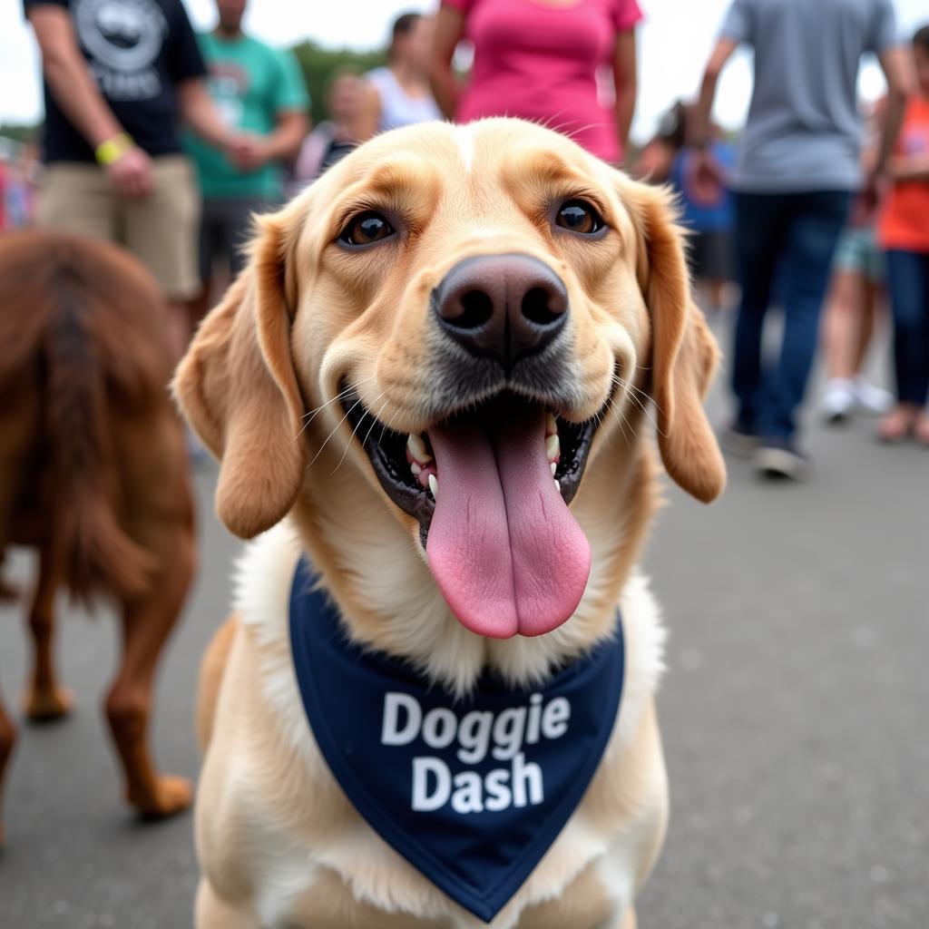 A happy dog at the Oregon Humane Society Doggie Dash