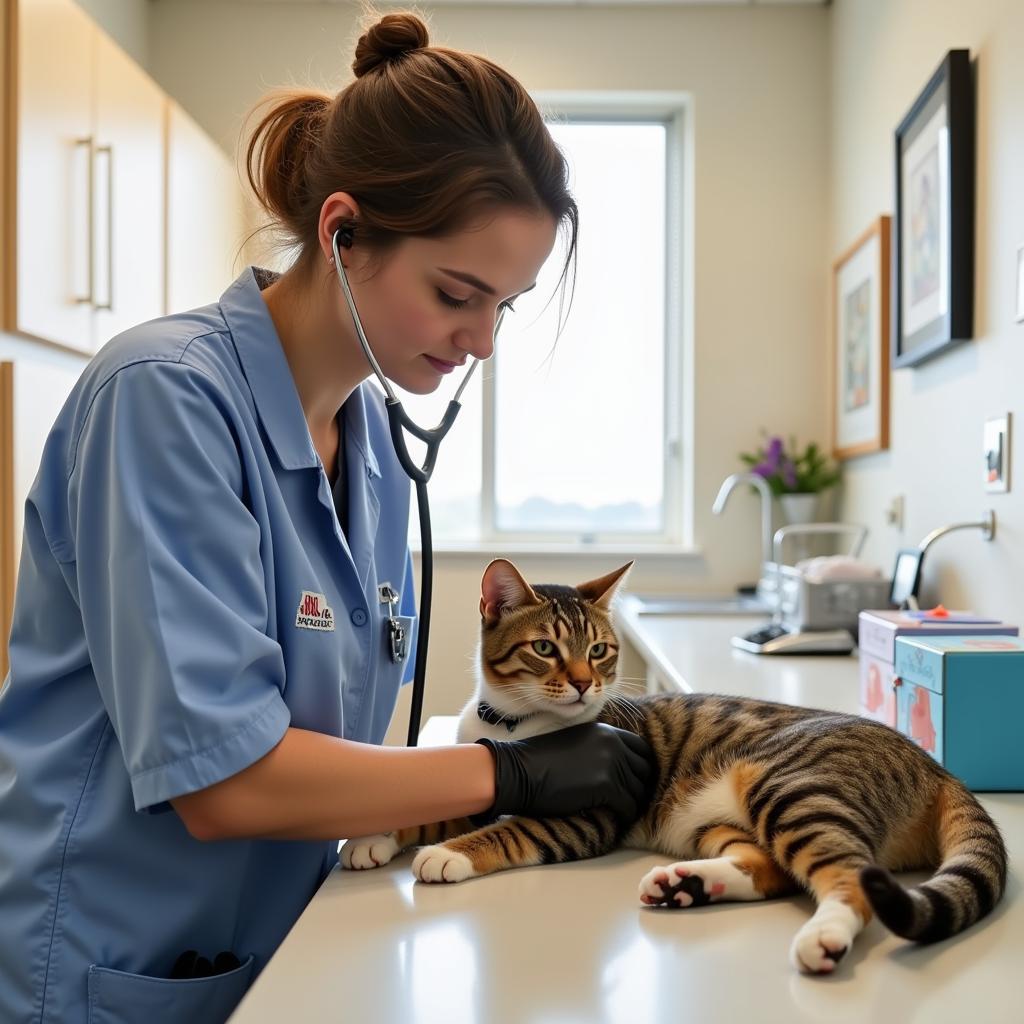 Oregon Humane Society Veterinarian Examining Cat