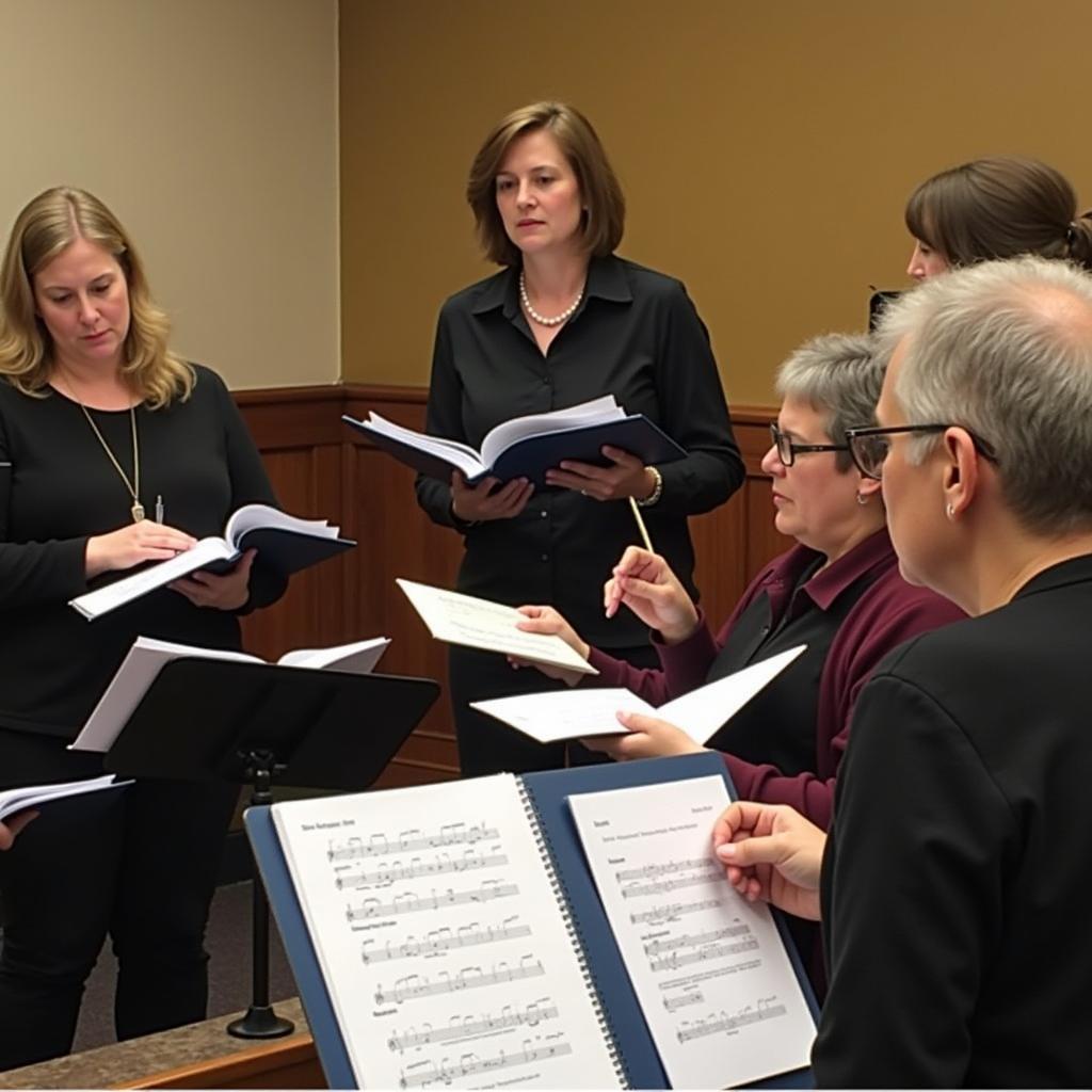 Palouse Choral Society members during rehearsal