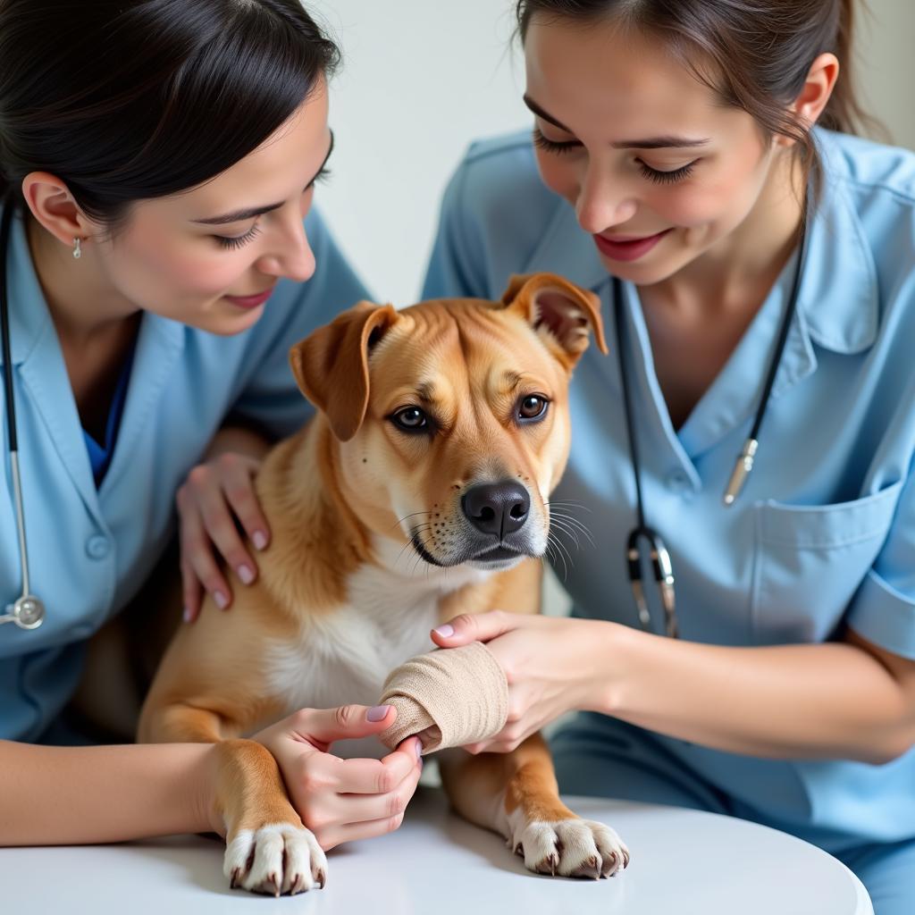 Dog Receiving Urgent Medical Care