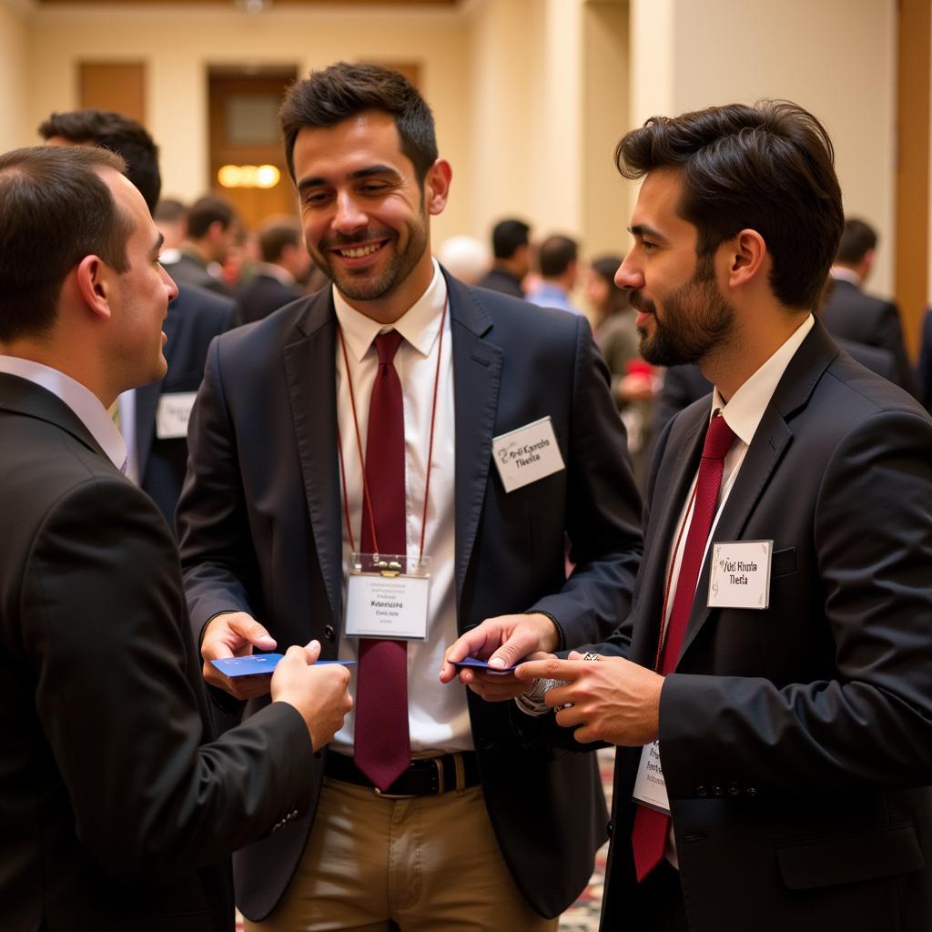 Phi Kappa Theta members networking at a conference.