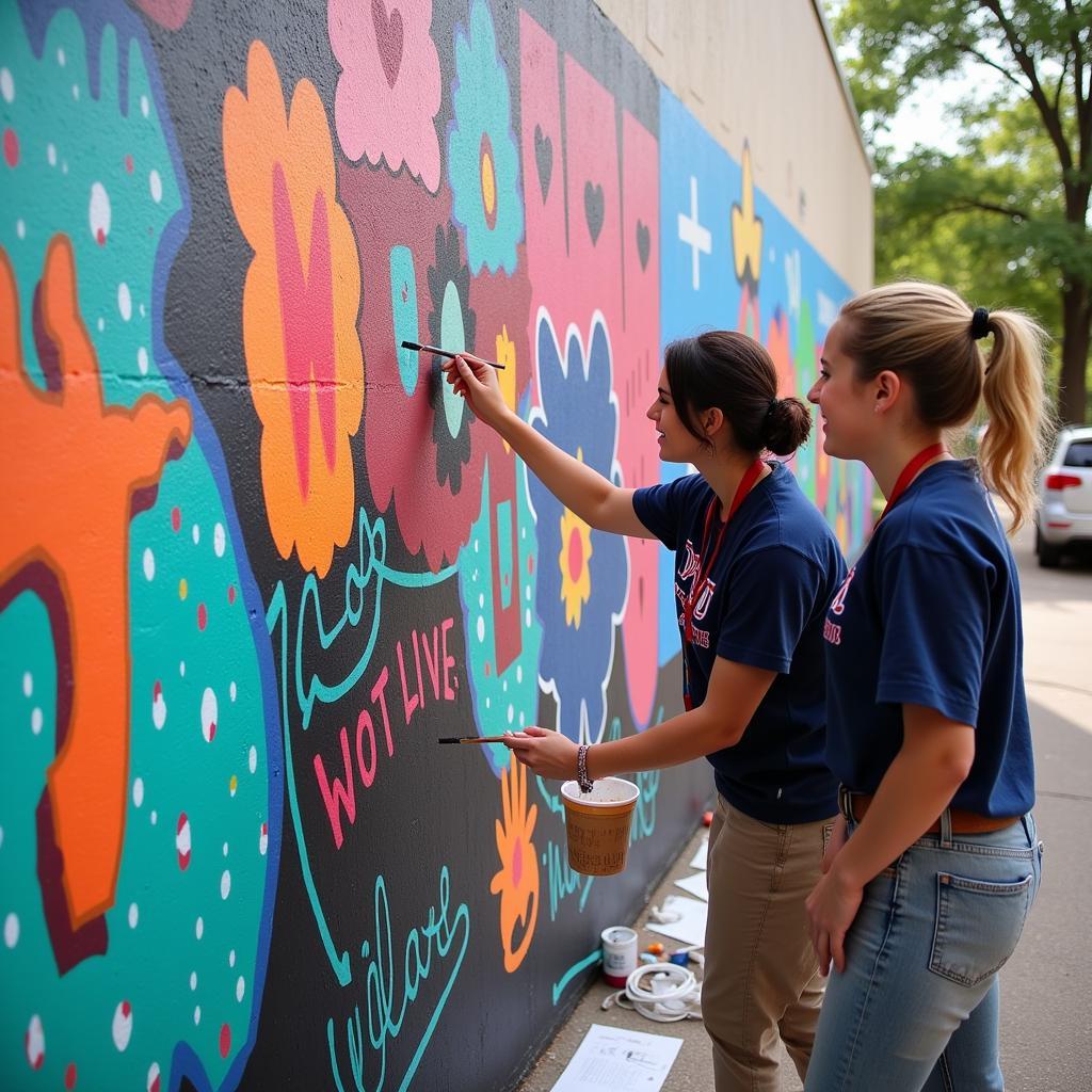 Phi Theta Kappa Members Working on Community Project