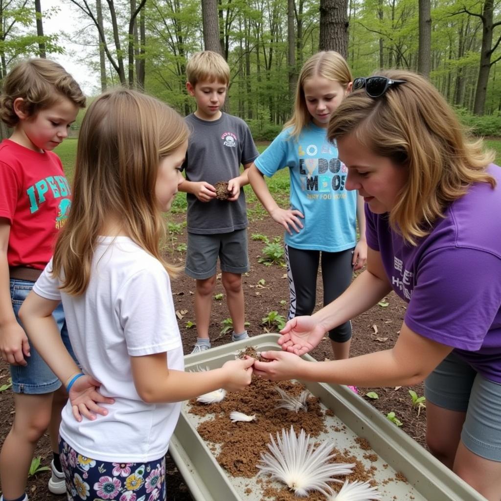 Children participating in a Portland Audubon Society education program.