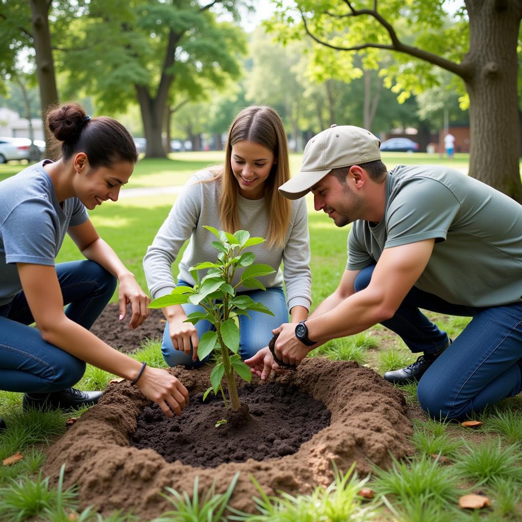 Volunteers Working on a Community Project