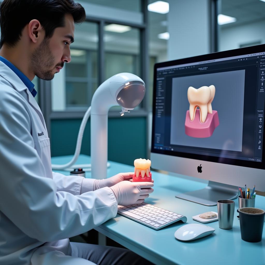 Prosthodontist Using Digital Technology