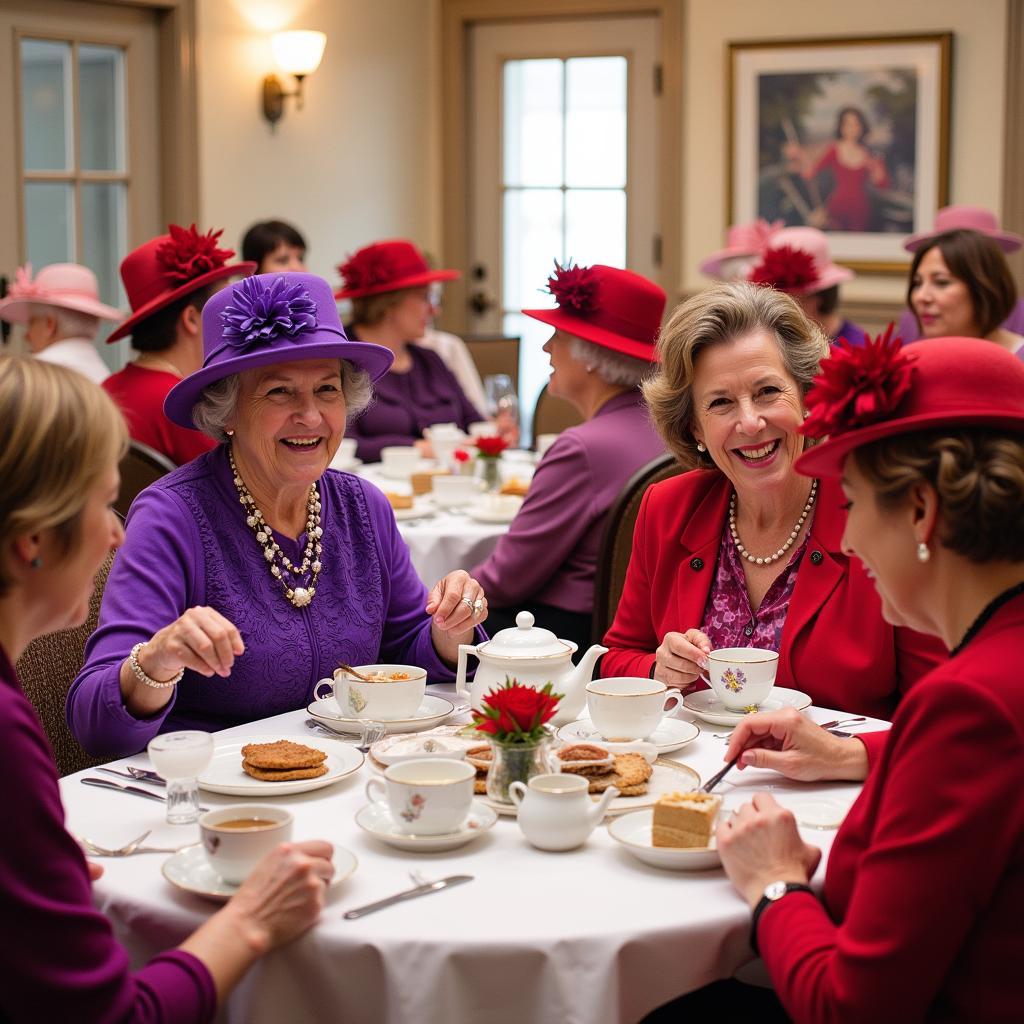 Red Hat Society Tea Party Clipart