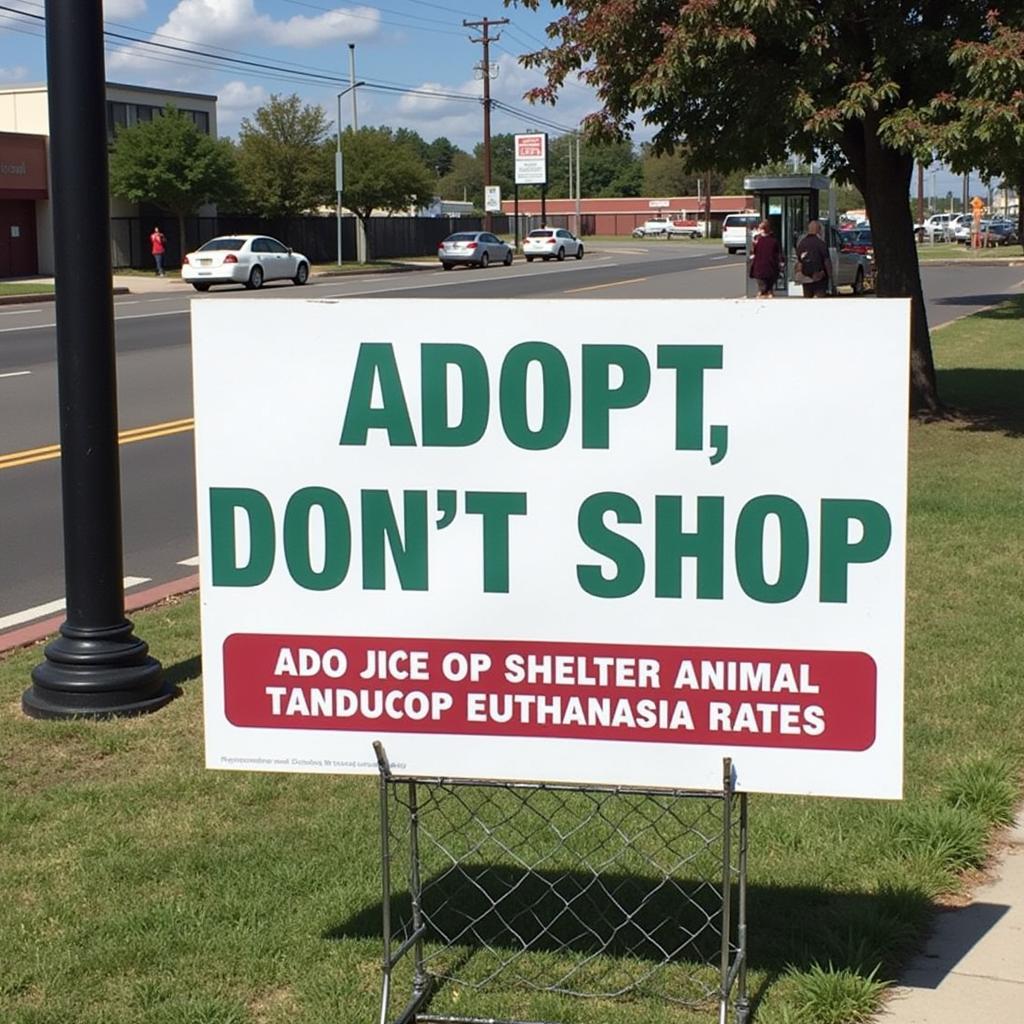 Adopt Don't Shop Sign Encourages Shelter Adoption