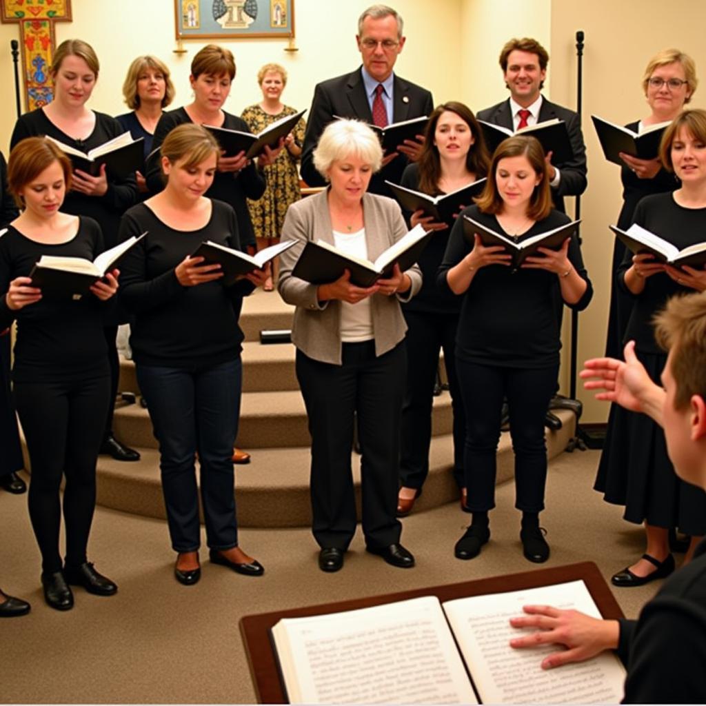 Rochester Oratorio Society Members Rehearsing