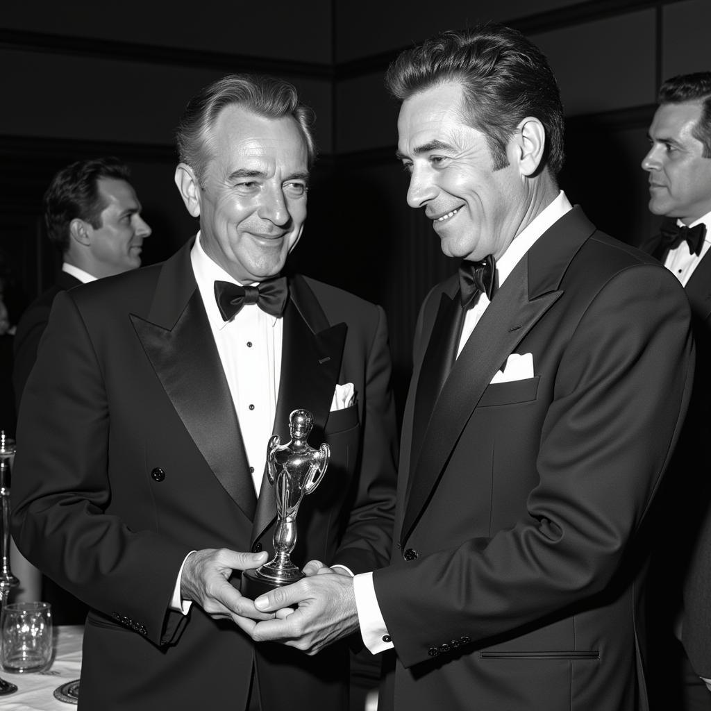 Ronald Colman receiving an award for his humanitarian work