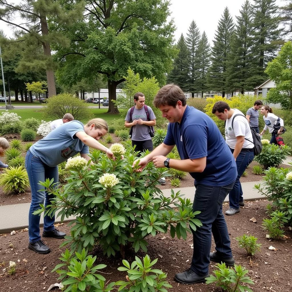 RSA Members Volunteering in a Rhododendron Garden