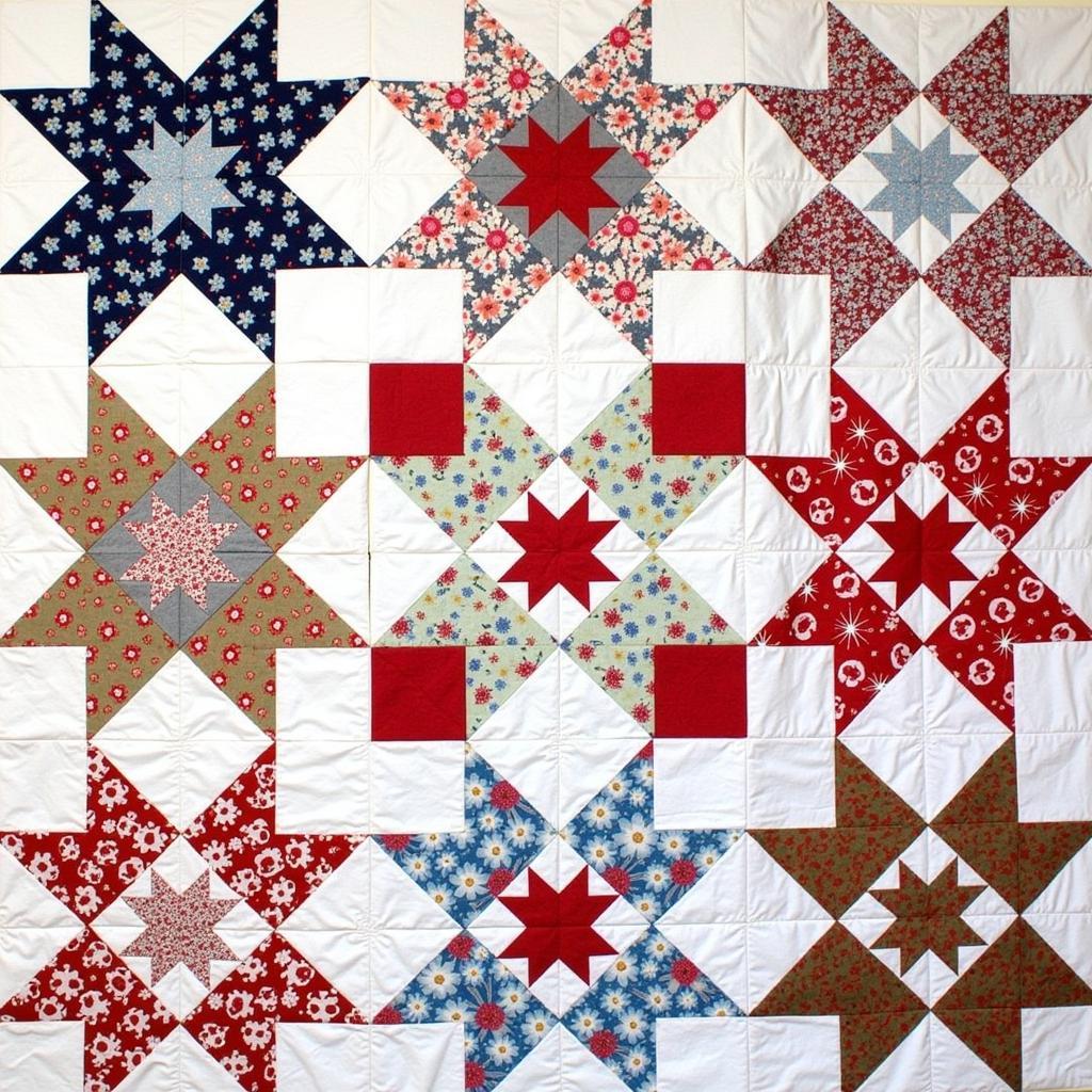 Finished Quilt Made with Ruby Star Society Starry Fabric