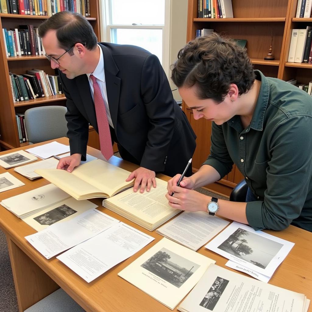 Researchers Exploring the Scituate Historical Society Archives