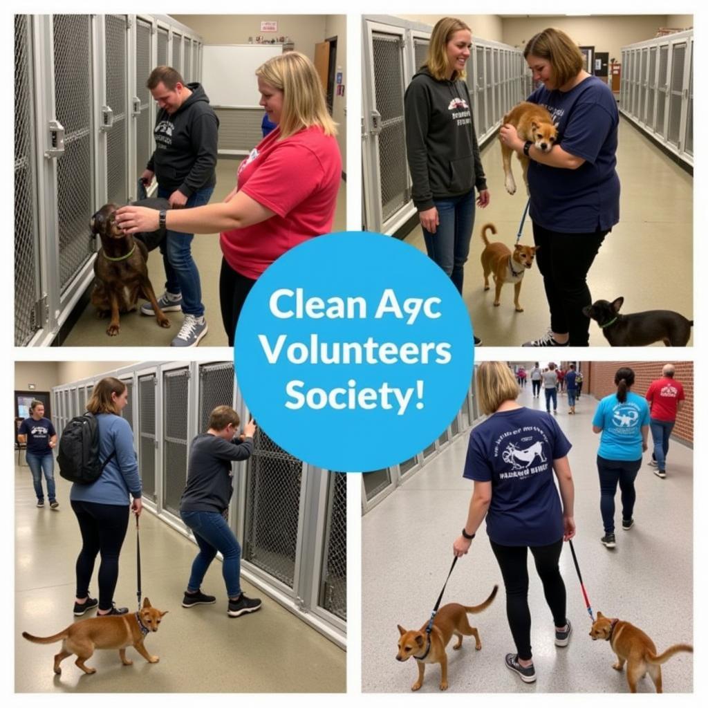 Shreveport Humane Society Volunteers: Volunteers working together to care for animals at the shelter.