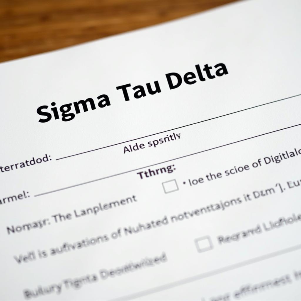 Sigma Tau Delta Application Form