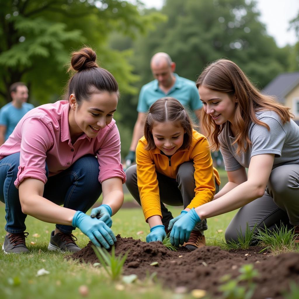 People engaged in community activities