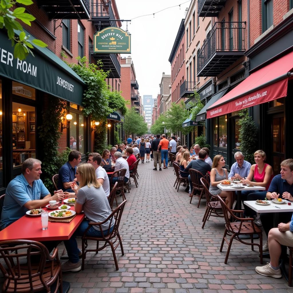 People dining al fresco in Society Hill