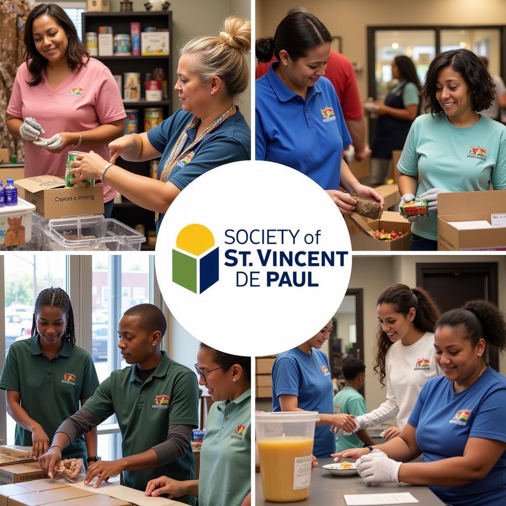 Volunteers working with the Society of St. Vincent de Paul Detroit