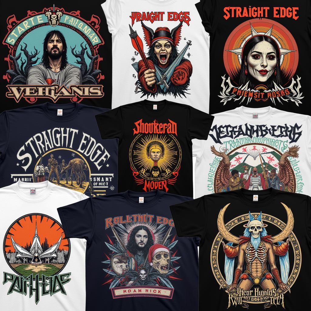 Variety of Straight Edge T-Shirt Designs