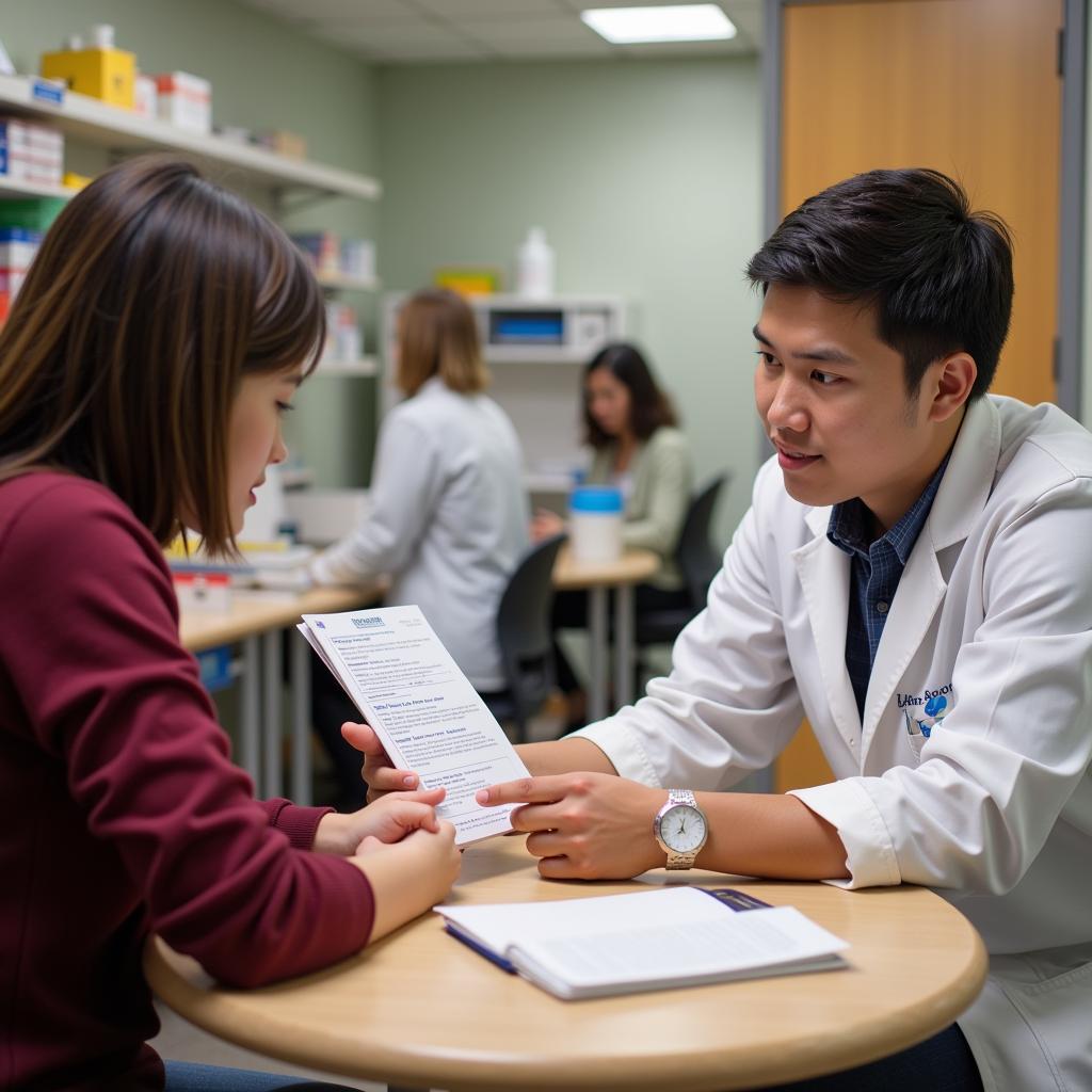 Student Pharmacist Counseling Patient on Medication