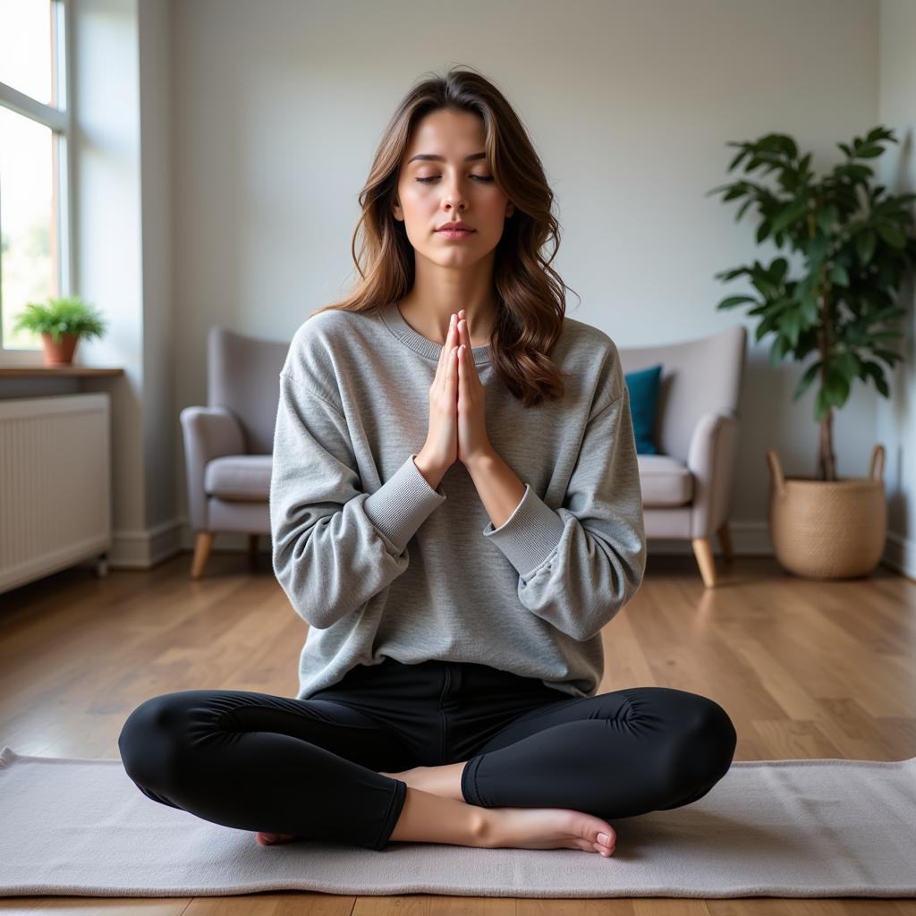 Student Practicing Mindfulness for Test Anxiety