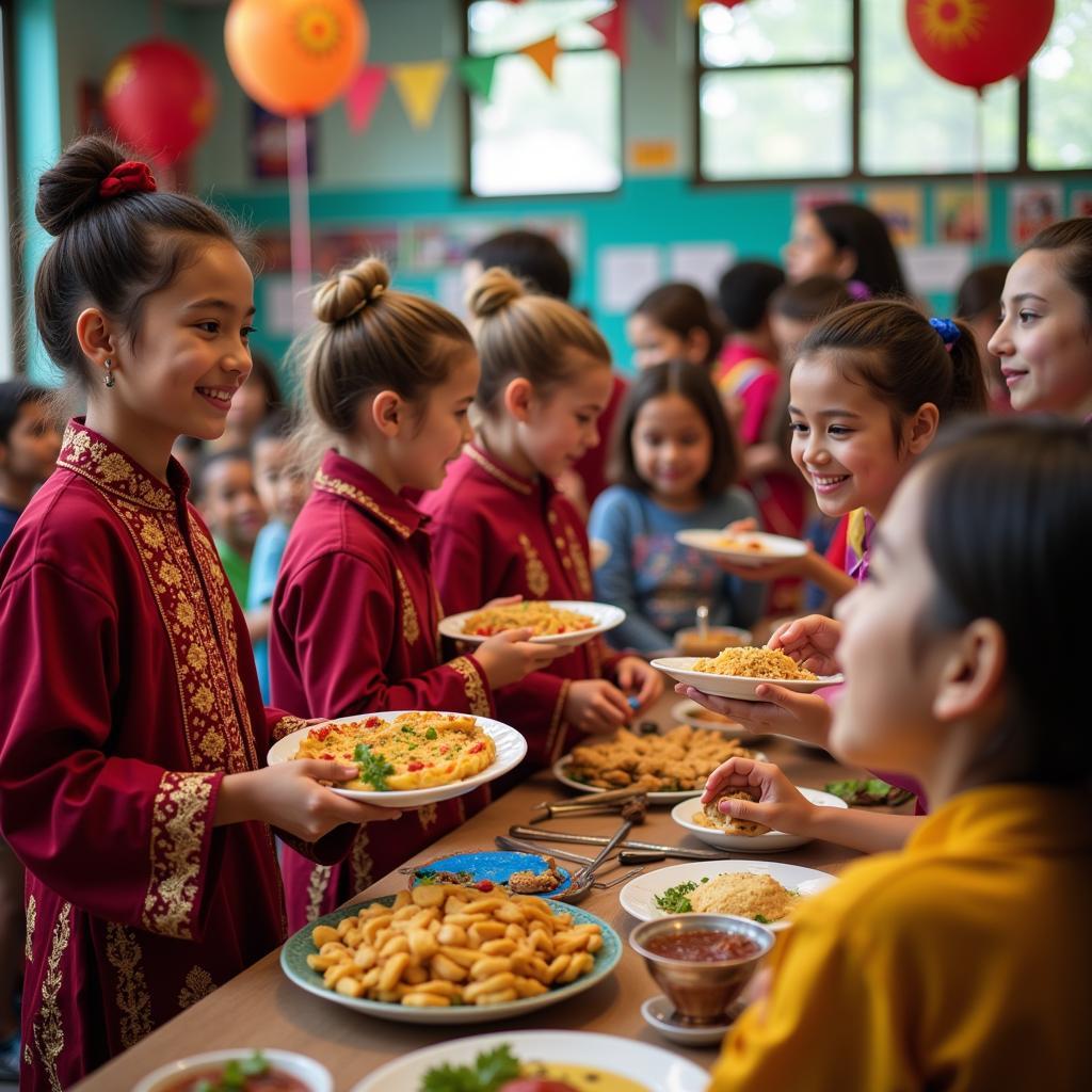 Students Celebrating Cultural Diversity at a School Event