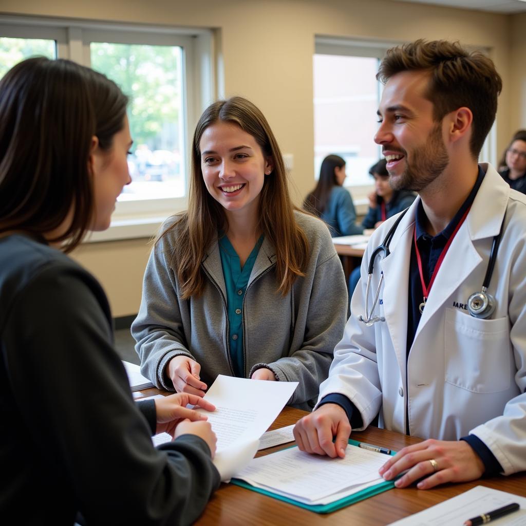 Students Volunteering at a Free Health Clinic