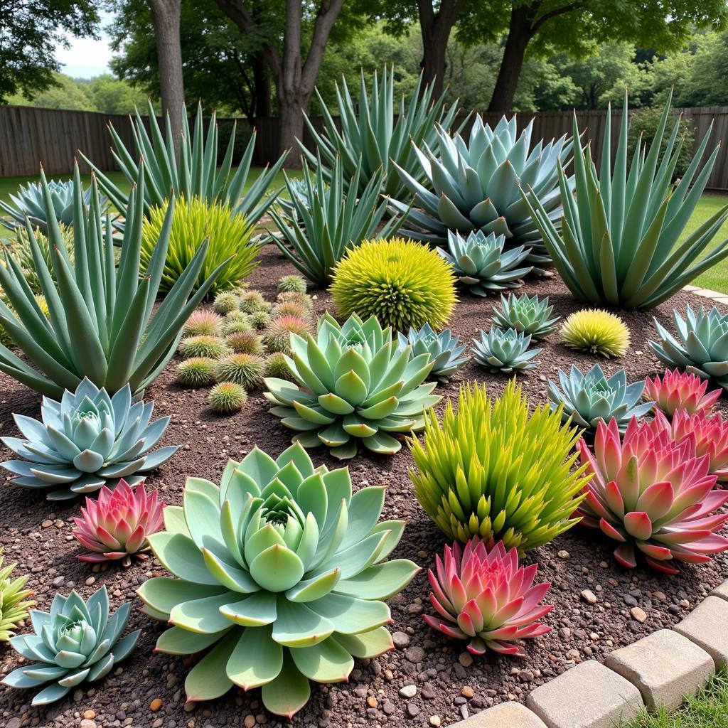 Succulents thriving in an Austin Garden